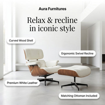 Eames Stil Sessel mit Ottoman