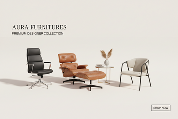 Eames Inspired Lounge Chairs with Ottoman, Barcelona Chairs and Eames Office Chairs