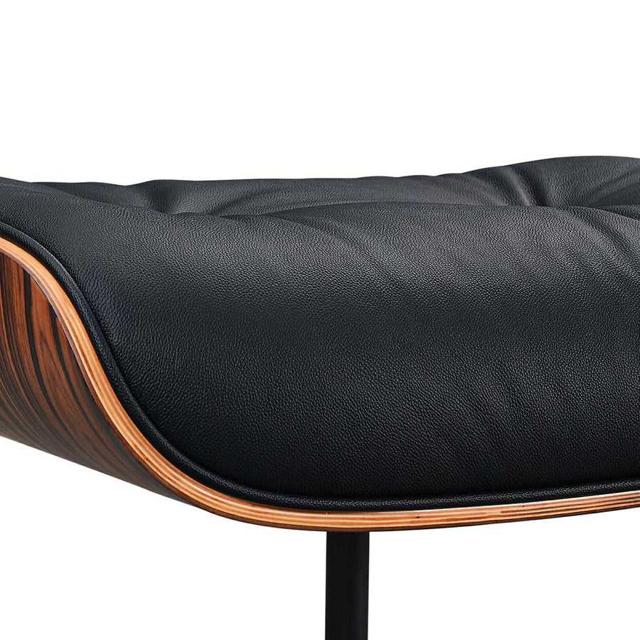 Charles Eames Style XL Version Lounge Chair & Ottoman – Rosewood, Black & White