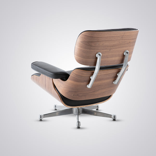 Eames Inspired Mid-Century Lounge Chair & Ottoman – Walnut Wood & Tan Brown | Luxe Furnishes