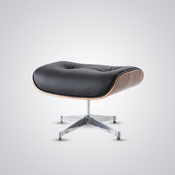 Eames Inspired Mid-Century Lounge Chair & Ottoman - Walnut Wood & White