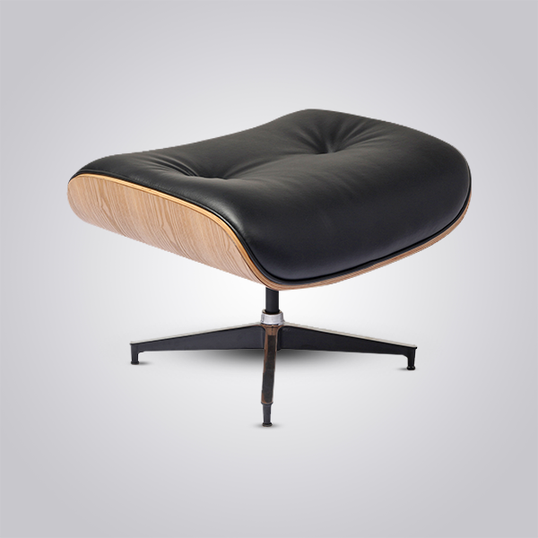 Eames Inspired Mid-Century Lounge Chair & Ottoman - Ash Wood & Black