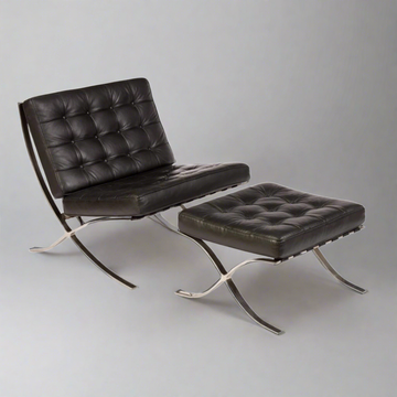 Mies Barcelona Pavilion Chair with Footress, Chocolate Brown