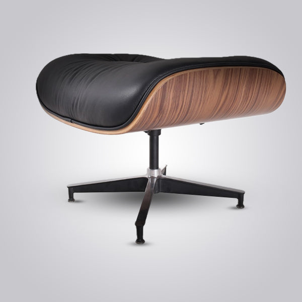 Eames Inspired Mid-Century Lounge Chair & Ottoman – Walnut Wood & Tan Brown | Luxe Furnishes