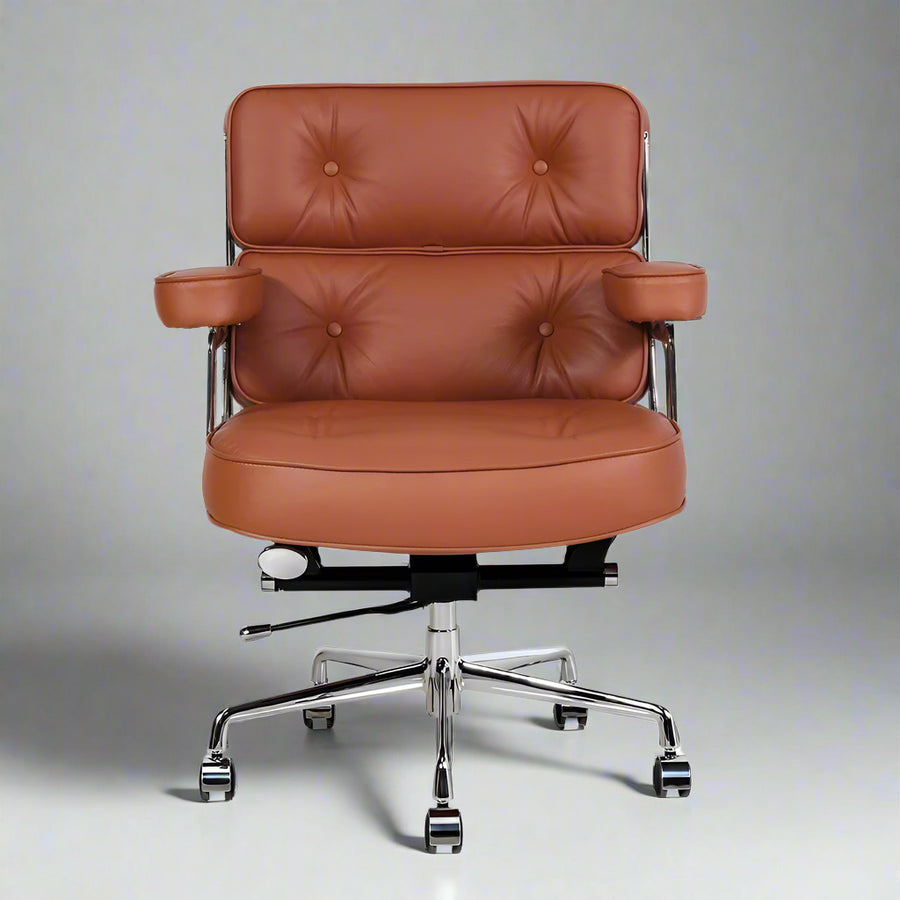 Eames Style Executive Lobby Office Chair - ES104, Tan Leather