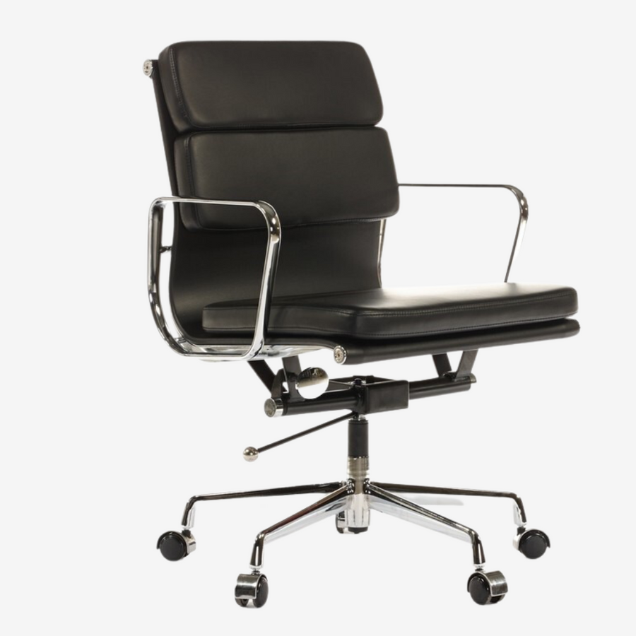 Eames Stylish Soft Pad Office Chair EA 217 - Low Back Cream Leather