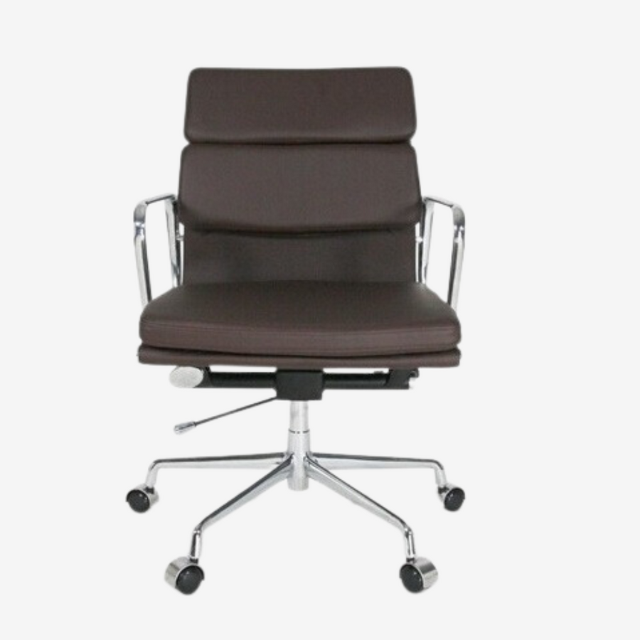 Eames Stylish Soft Pad Office Chair EA 217 - Low Back Cream Leather