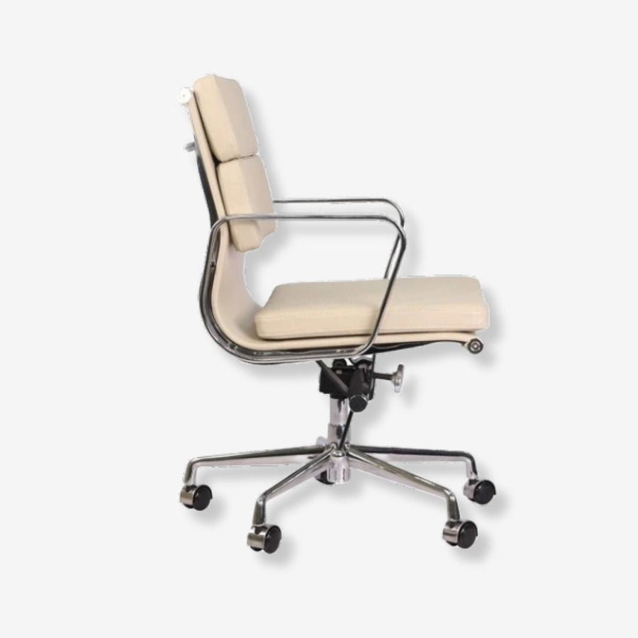 Eames Stylish Soft Pad Office Chair EA 217 - Low Back Ivory White
