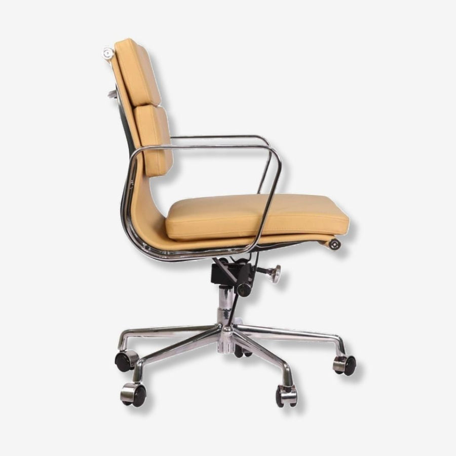 Eames Stylish Soft Pad Office Chair EA 217 - Low Back Cream Leather