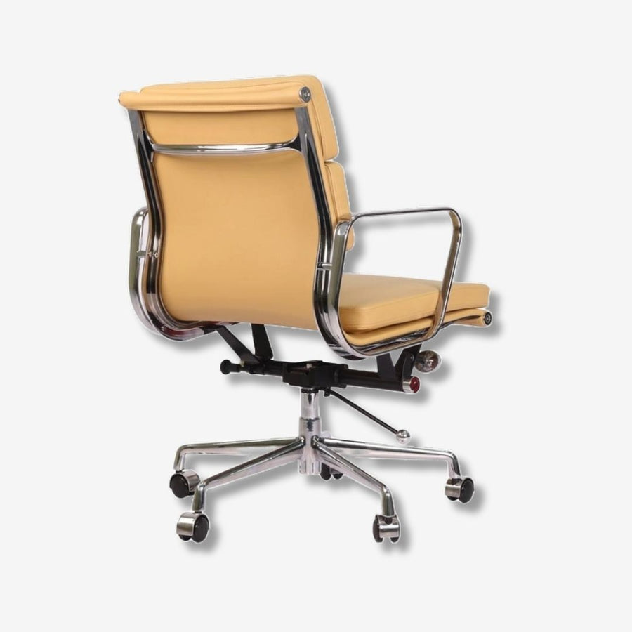 Eames Stylish Soft Pad Office Chair EA 217 - Low Back Cream Leather