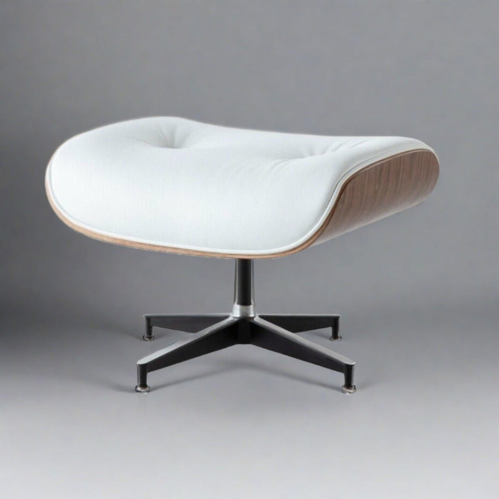 Charles Eames Inspired Mid-Century Iconic Lounge Chair & Ottoman in Walnut Wood and Black