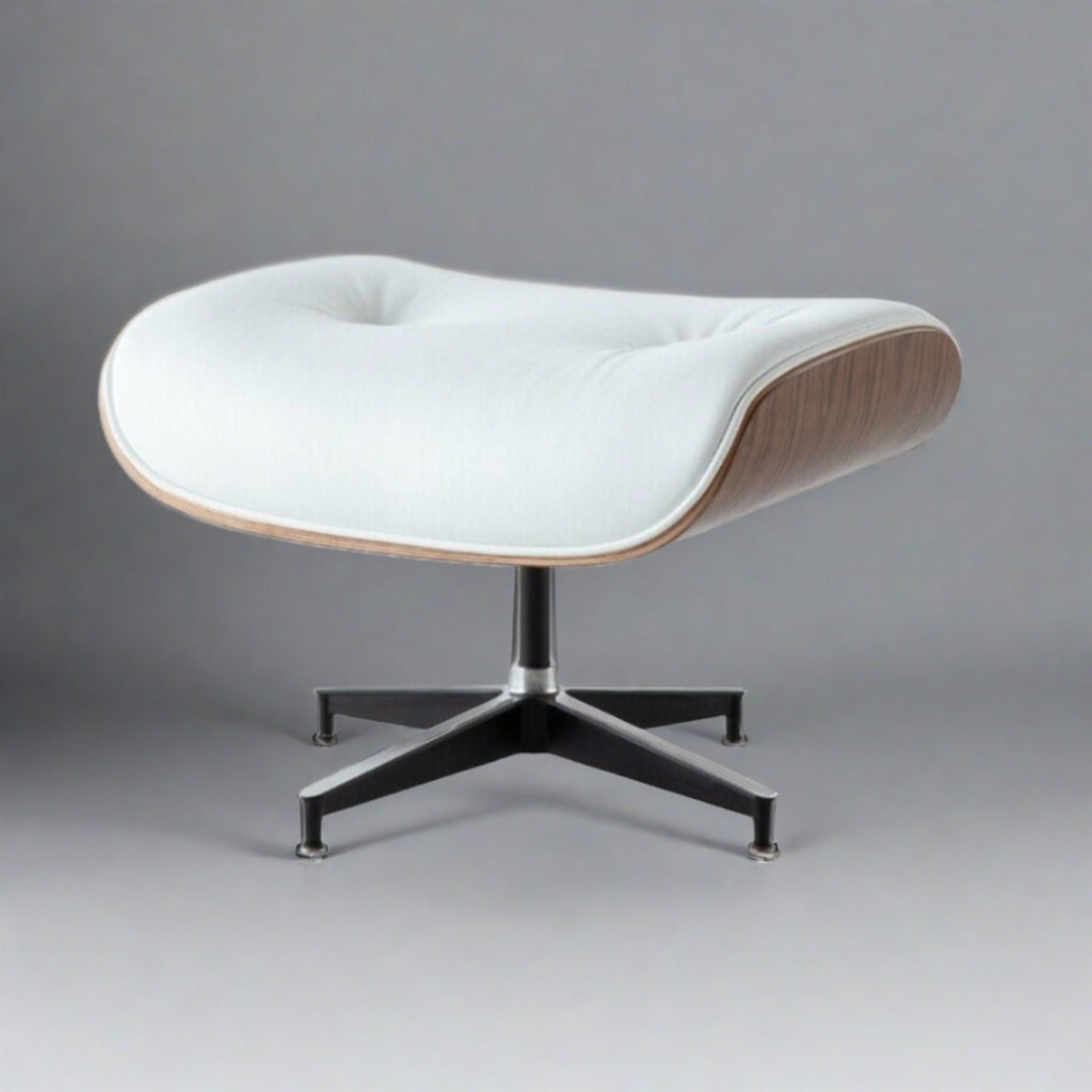 Charles Eames Inspired Mid-Century Iconic Lounge Chair & Ottoman in Walnut Wood and Black