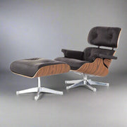 Charles Eames Inspired Iconic Style Lounge Chair & Ottoman - Rose Wood & White