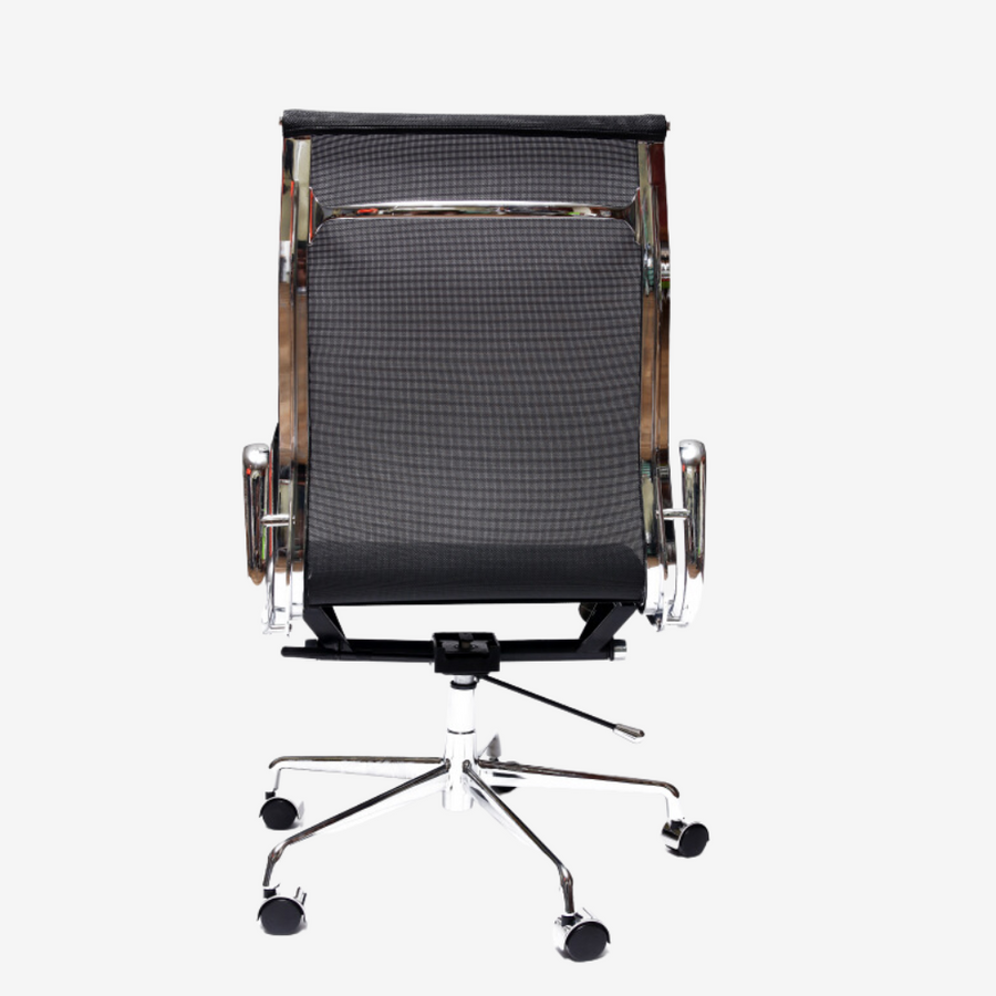 Modern Eames Meshed Office Chair EA 119 - Supportive High Back, Black Edition
