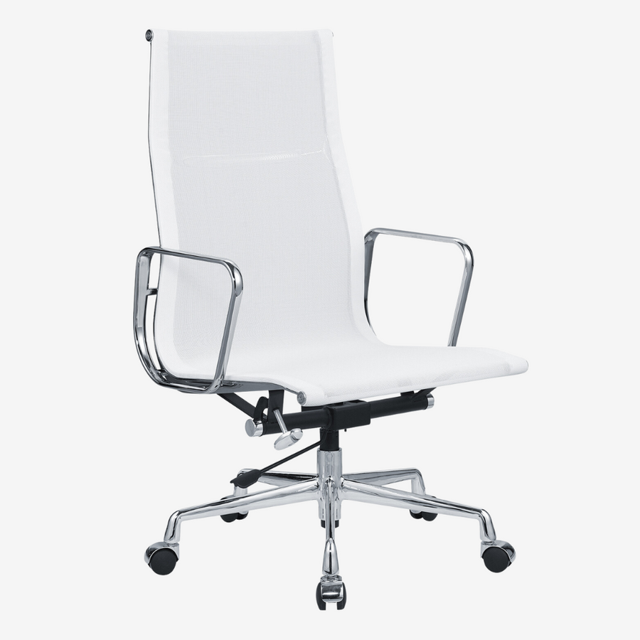 Modern Eames Meshed Office Chair EA 119 - Supportive High Back, Black Edition