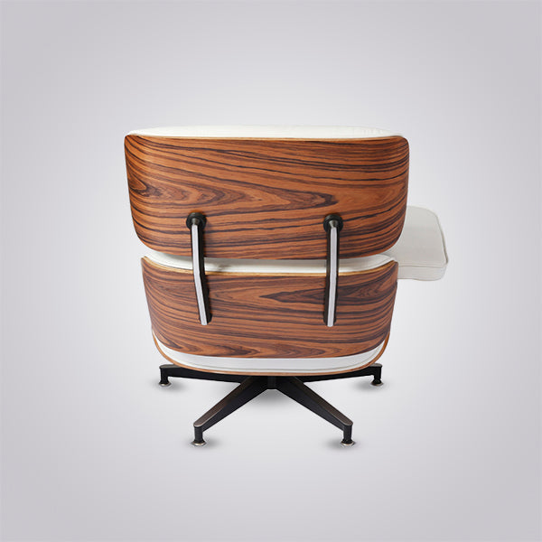 Charles Eames Inspired Iconic Style Lounge Chair & Ottoman - Rosewood & Tan brown