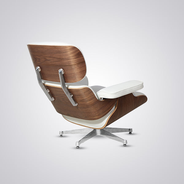 Eames Inspired Mid-Century Lounge Chair & Ottoman - Walnut Wood & Chocolate Brown