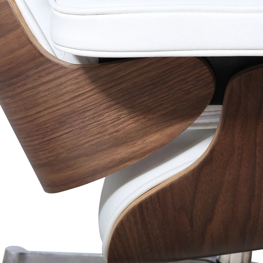 Eames Inspired Mid-Century Lounge Chair & Ottoman - Walnut Wood & Chocolate Brown
