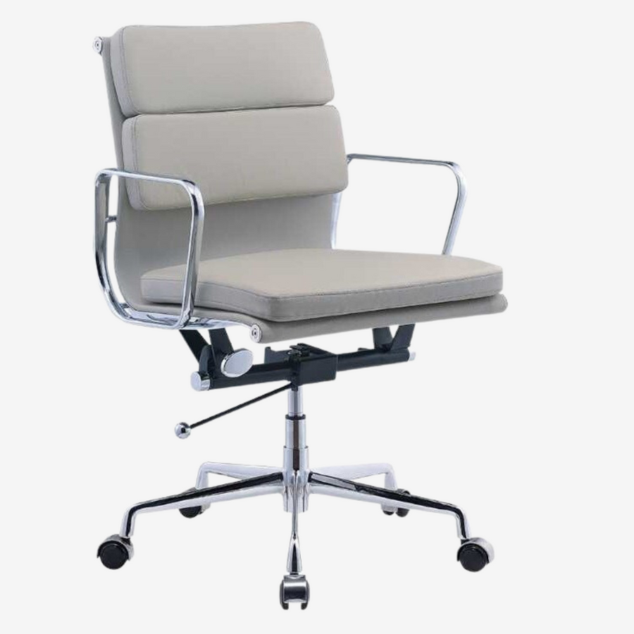 Eames Stylish Soft Pad Office Chair EA 217 - Low Back Cream Leather