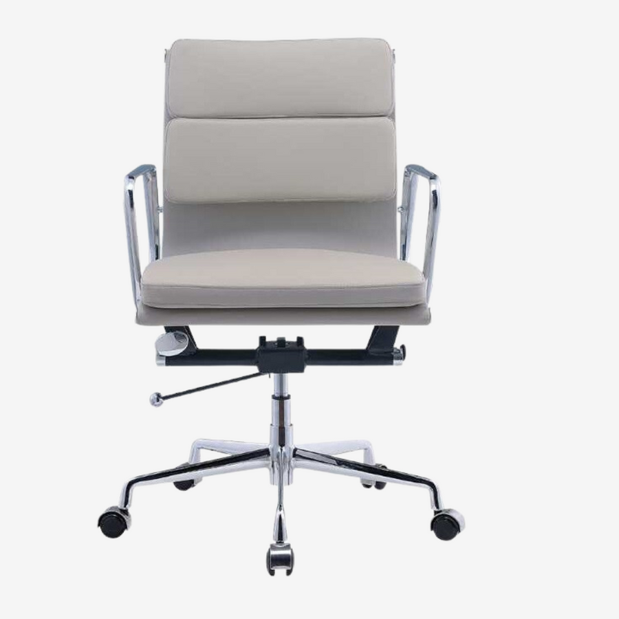 Eames Stylish Soft Pad Office Chair EA 217 - Low Back Cream Leather