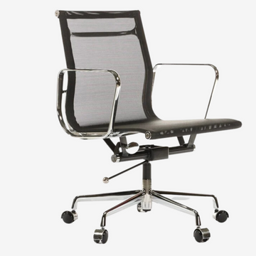 Modern Eames Meshed Office Chair EA 117 - Sleek Low Back Seating, Black
