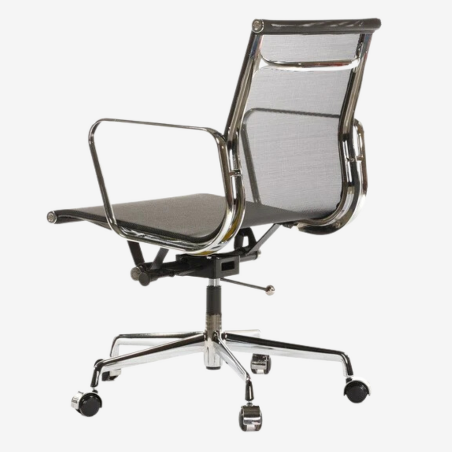 Modern Eames Meshed Office Chair EA 117 - Sleek Low Back Seating, Orange