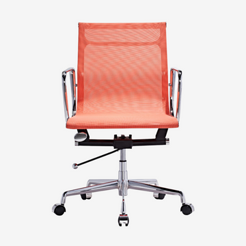 Modern Eames Meshed Office Chair EA 117 - Sleek Low Back Seating, Orange