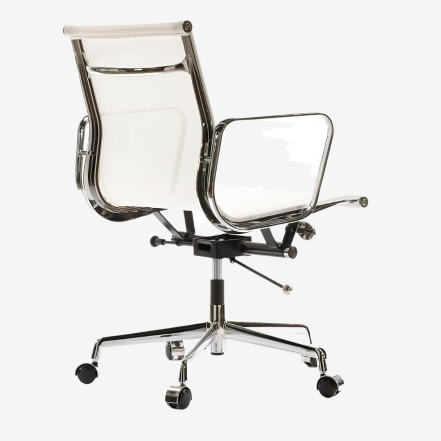 Modern Eames Meshed Office Chair EA 117 - Sleek Low Back Seating, White