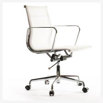 Modern Eames Meshed Office Chair EA 117 - Sleek Low Back Seating, White
