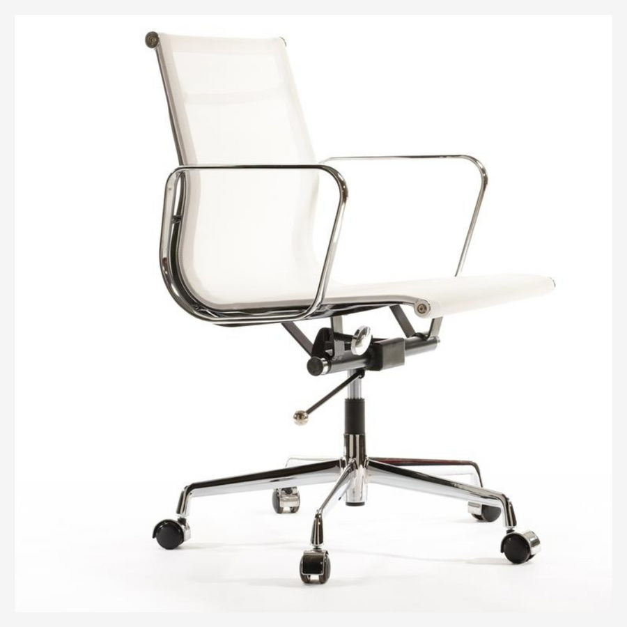 Modern Eames Meshed Office Chair EA 117 - Sleek Low Back Seating, Orange