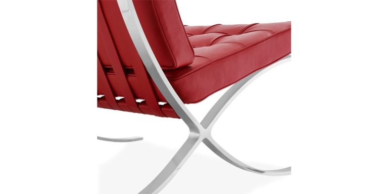 Mies Barcelona Pavilion Chair with Footress, Tan Brown