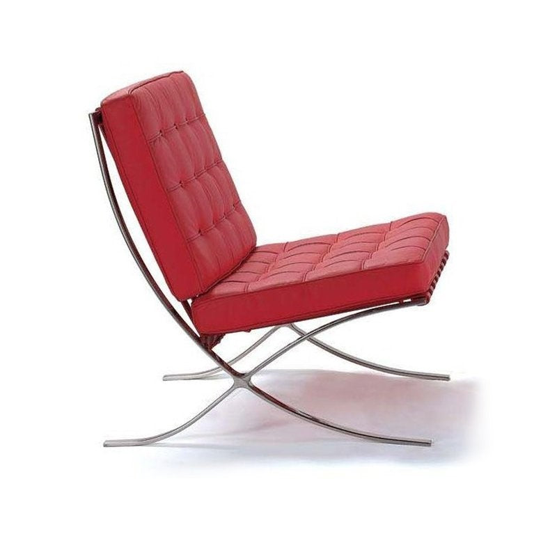 Mies Barcelona Pavilion Chair with Footress, Tan Brown