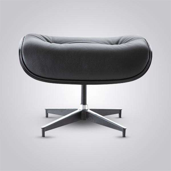 Charles Eames Inspired Iconic Style Lounge Chair & Ottoman - All Black & Ebony Ash Wood
