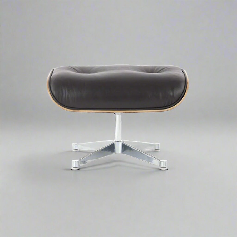 Eames Inspired Mid-Century Iconic Lounge Chair & Ottoman in Rose Wood and Black