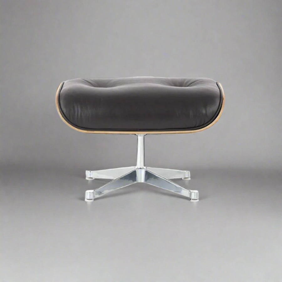 Charles Eames Inspired Iconic Style Lounge Chair & Ottoman - Rose Wood & White