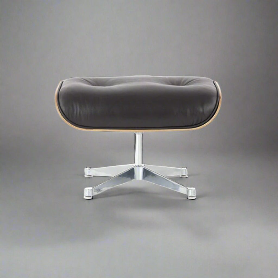 Charles Eames Inspired Iconic Style Lounge Chair & Ottoman - Rosewood & Tan brown