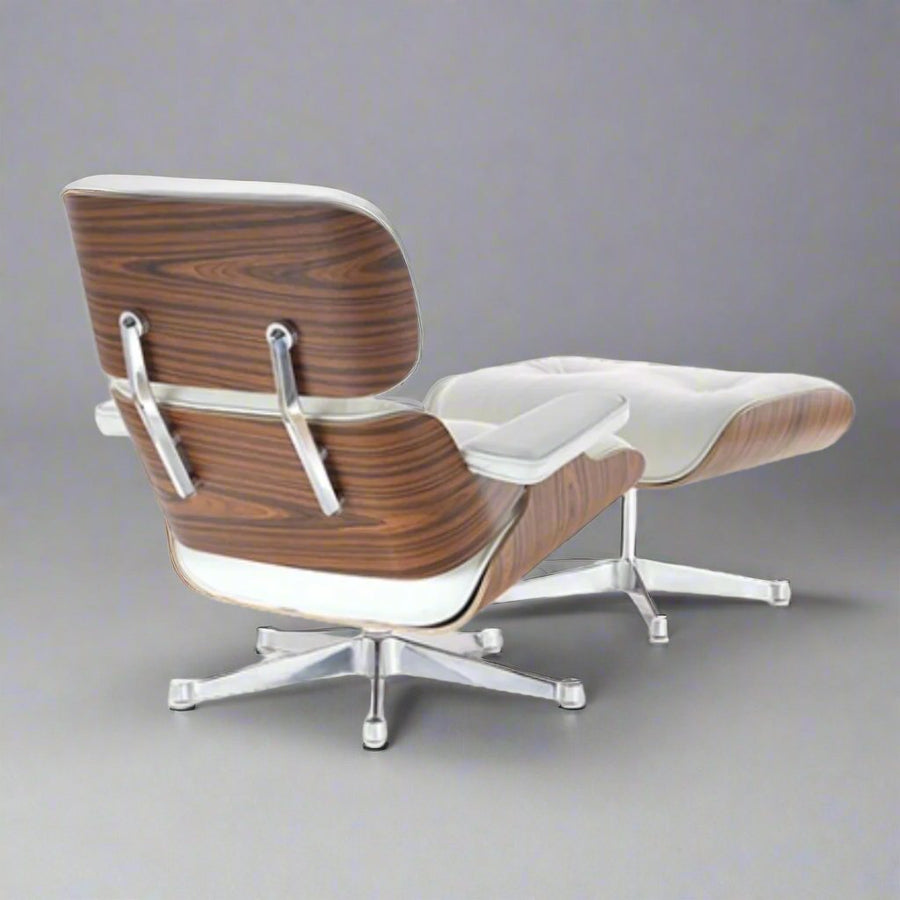 Eames Inspired Iconic Style Lounge Chair & Ottoman in Rose Wood Chocolate Brown