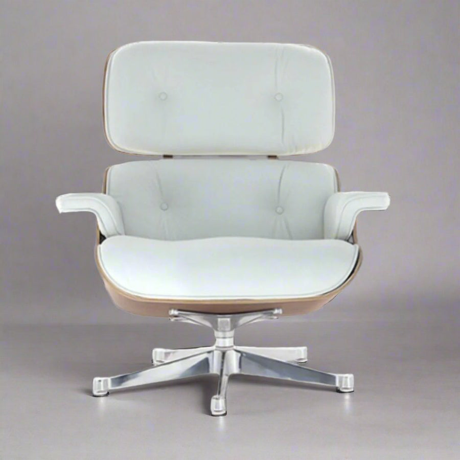 Eames Inspired Mid-Century Iconic Lounge Chair & Ottoman in Rose Wood and Black