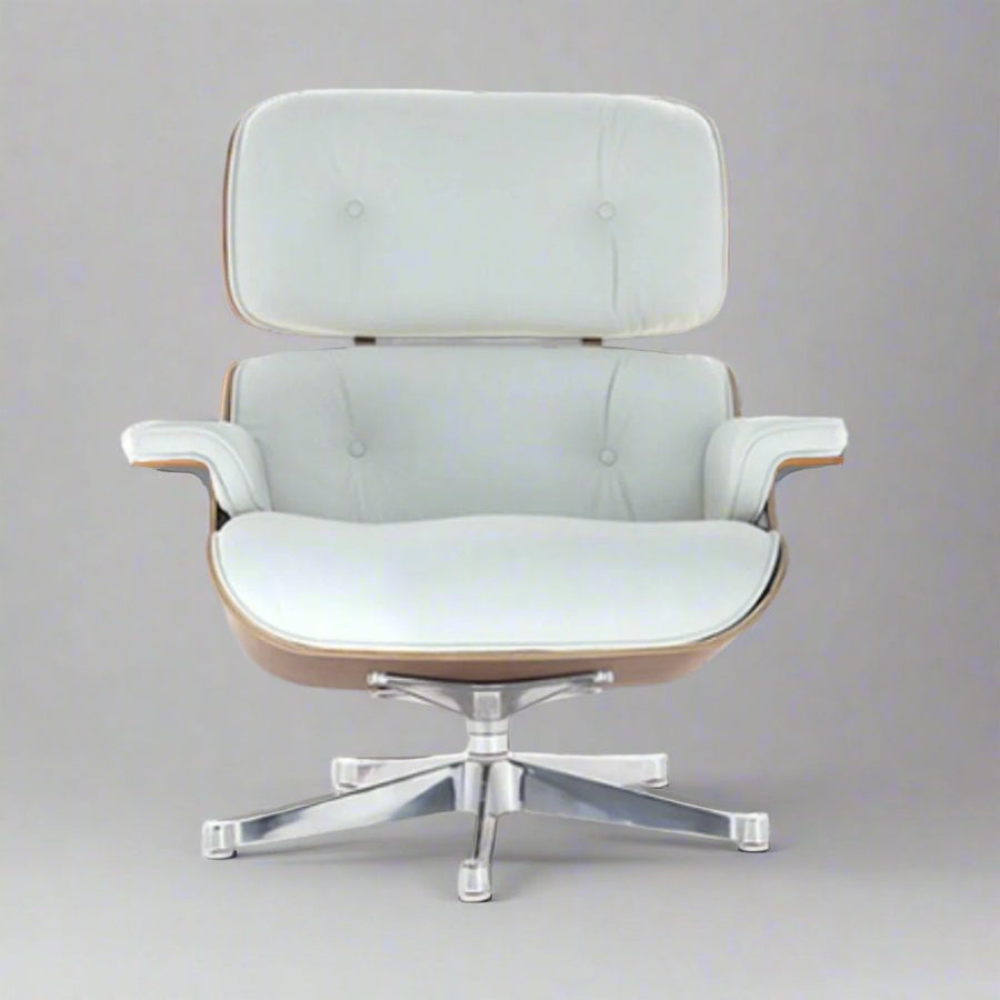 Eames Inspired Iconic Style Lounge Chair & Ottoman in Rose Wood Chocolate Brown