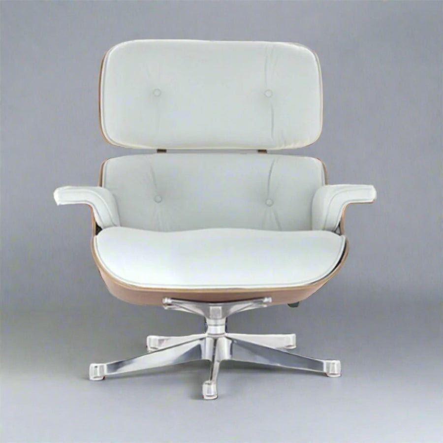 Charles Eames Inspired Iconic Style Lounge Chair & Ottoman - Rosewood & Tan brown