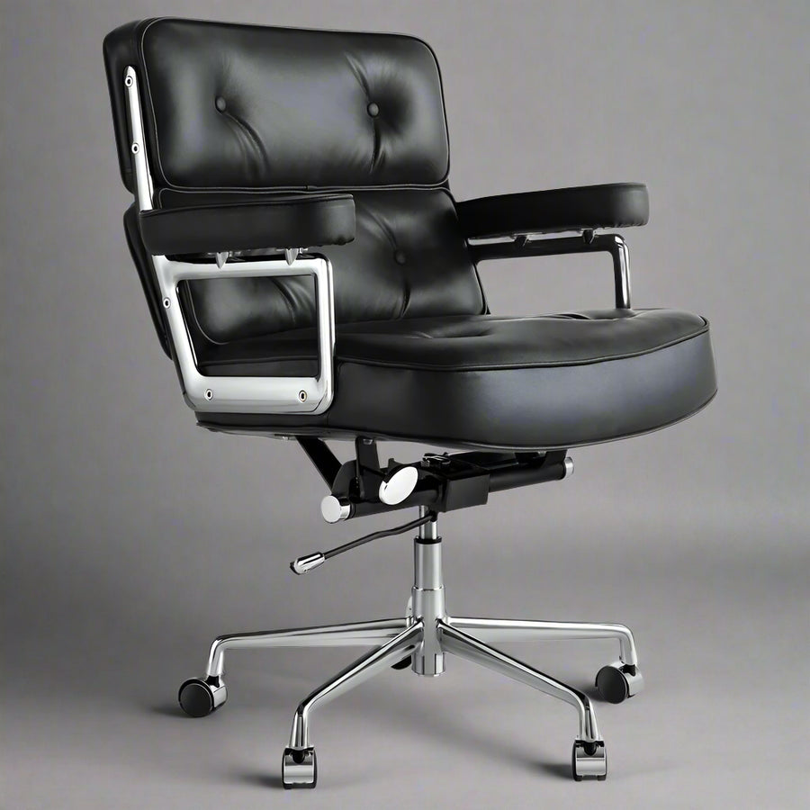 Eames Style Executive Lobby Office Chair - ES104, Black Leather