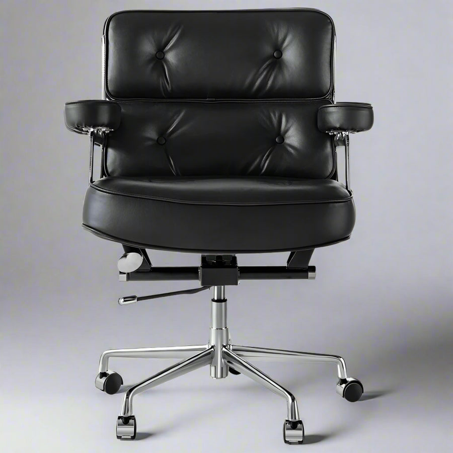 Eames Style Executive Lobby Office Chair - ES104, Black Leather