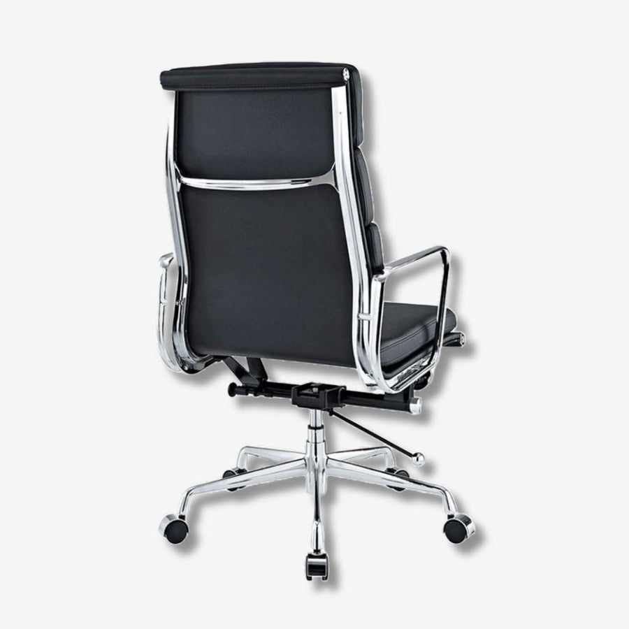 Eames Ergonomic Soft Pad Office Chair EA 219 - High Back Support, Black Italian Leather
