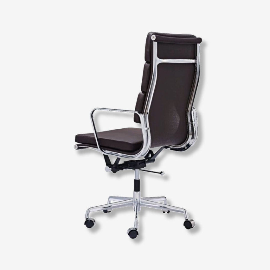 Eames Ergonomic Soft Pad Office Chair EA 219 - High Back Support, Dark Brown Leather