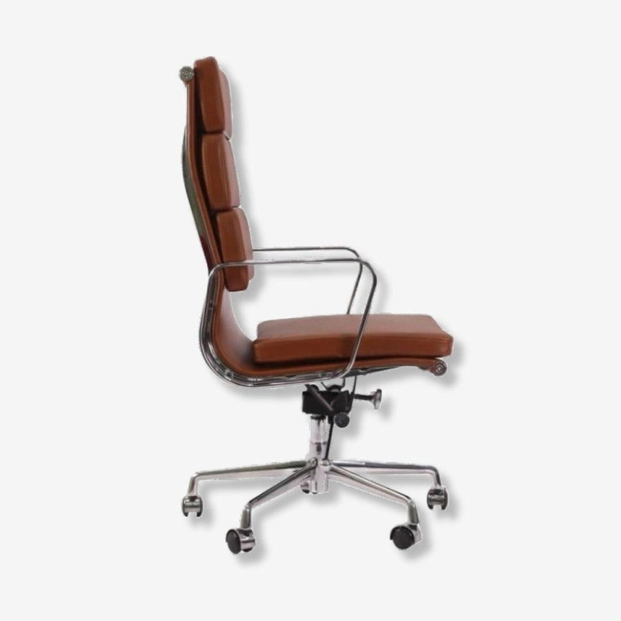 Eames Ergonomic Soft Pad Office Chair EA 219 - High Back Support, Black Italian Leather