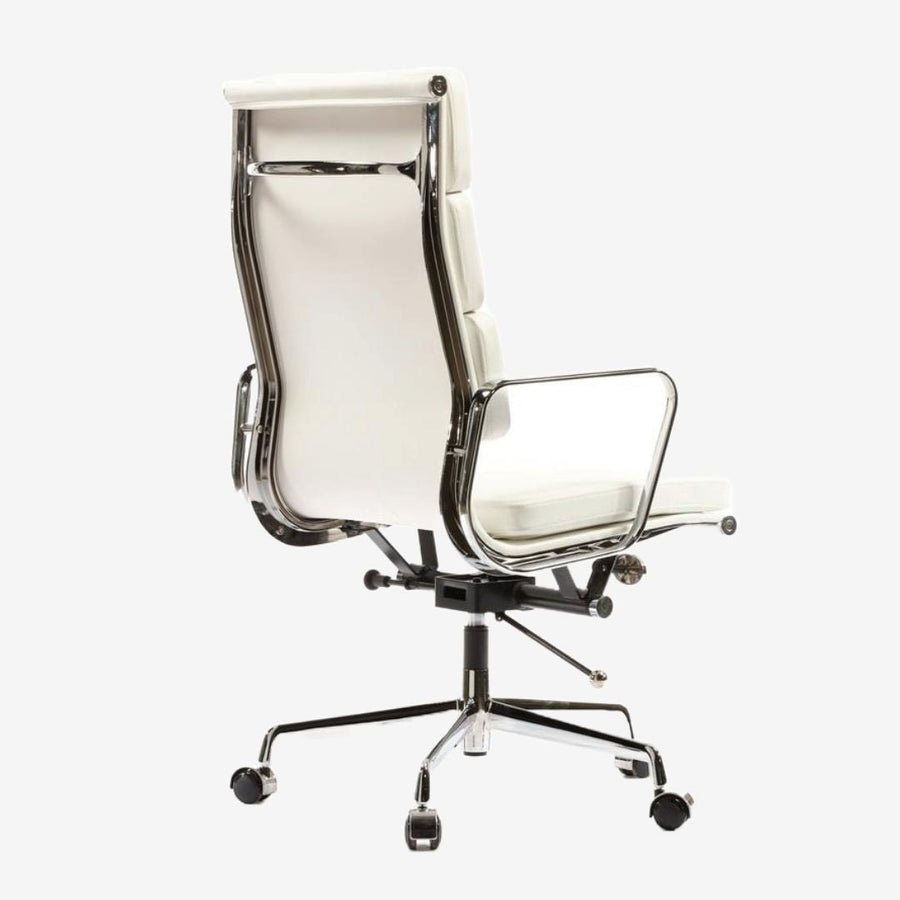 Eames Ergonomic Soft Pad Office Chair EA 219 - High Back Support, Black Italian Leather