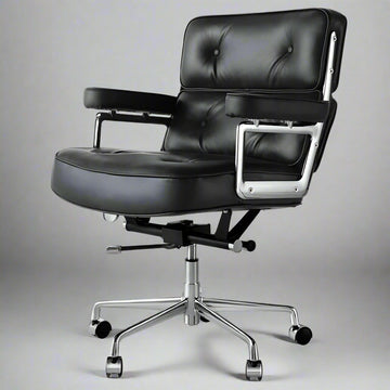 Eames Style Executive Lobby Office Chair - ES104, Black Leather