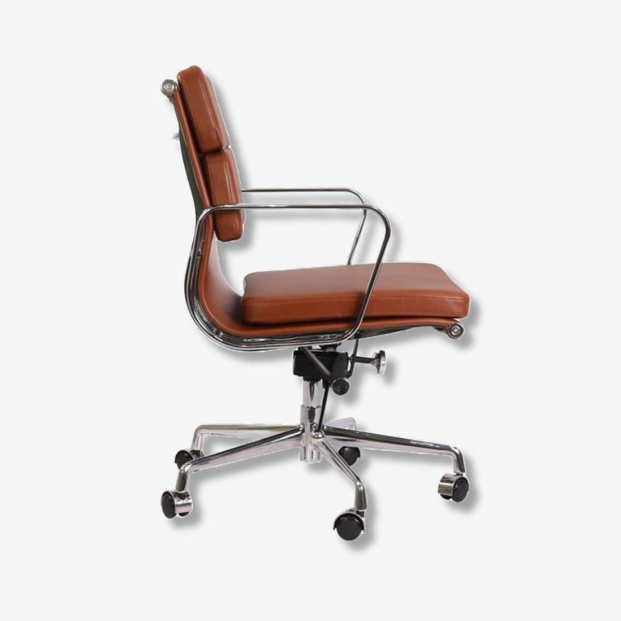 Eames Stylish Soft Pad Office Chair EA 217 - Low Back Cream Leather