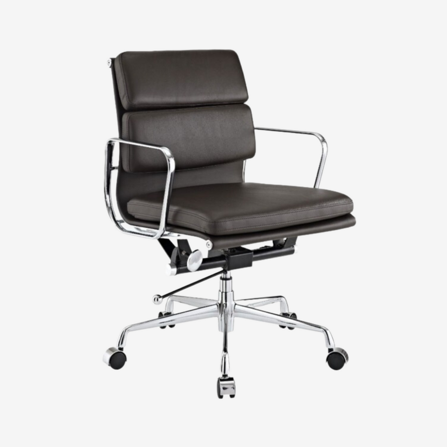 Eames Stylish Soft Pad Office Chair EA 217 - Low Back Cream Leather