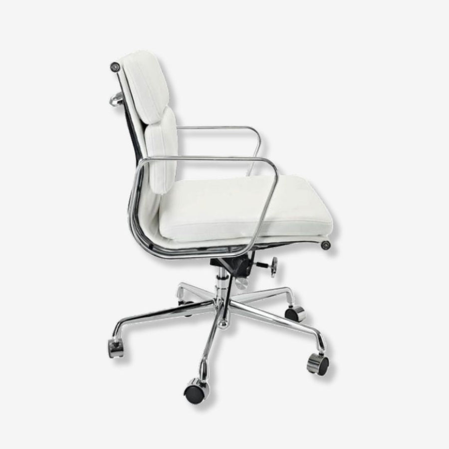 Eames Stylish Soft Pad Office Chair EA 217 - Low Back Cream Leather